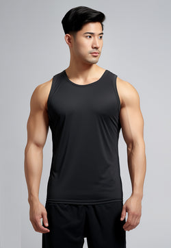 MSA35 Muscle Tank Top Hitam Pria polos hitam