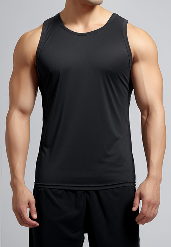 MSA35 Muscle Tank Top Hitam Pria polos hitam