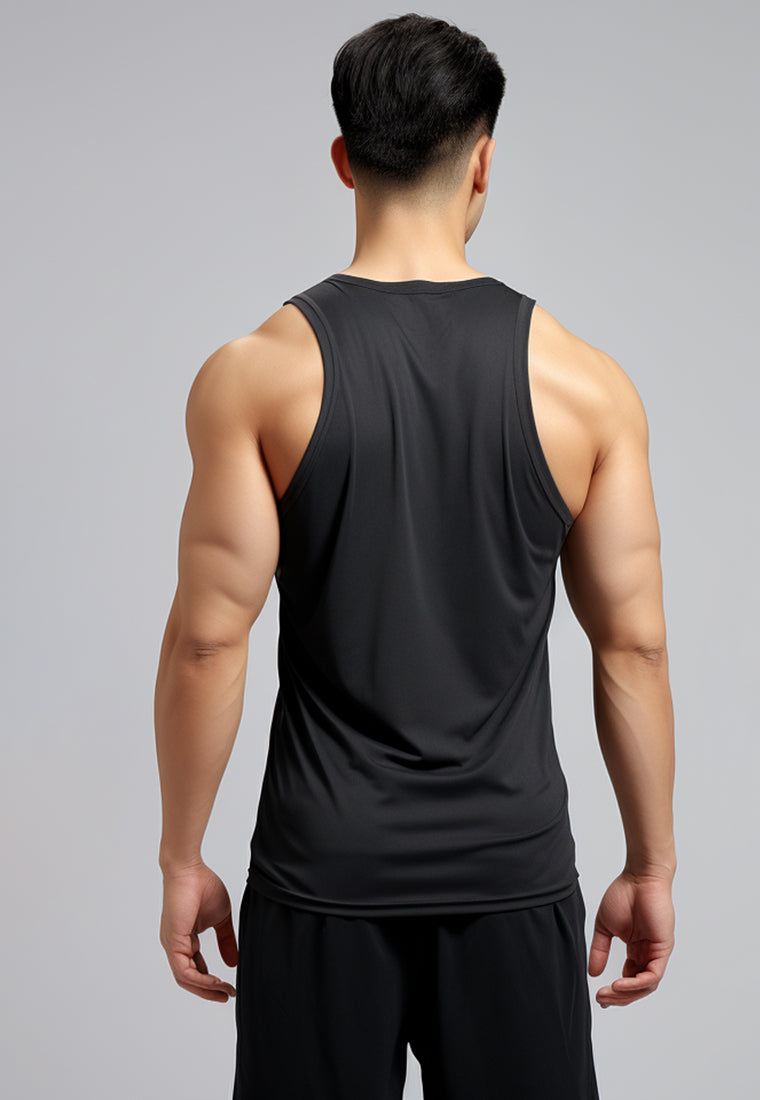 MSA35 Muscle Tank Top Hitam Pria polos hitam