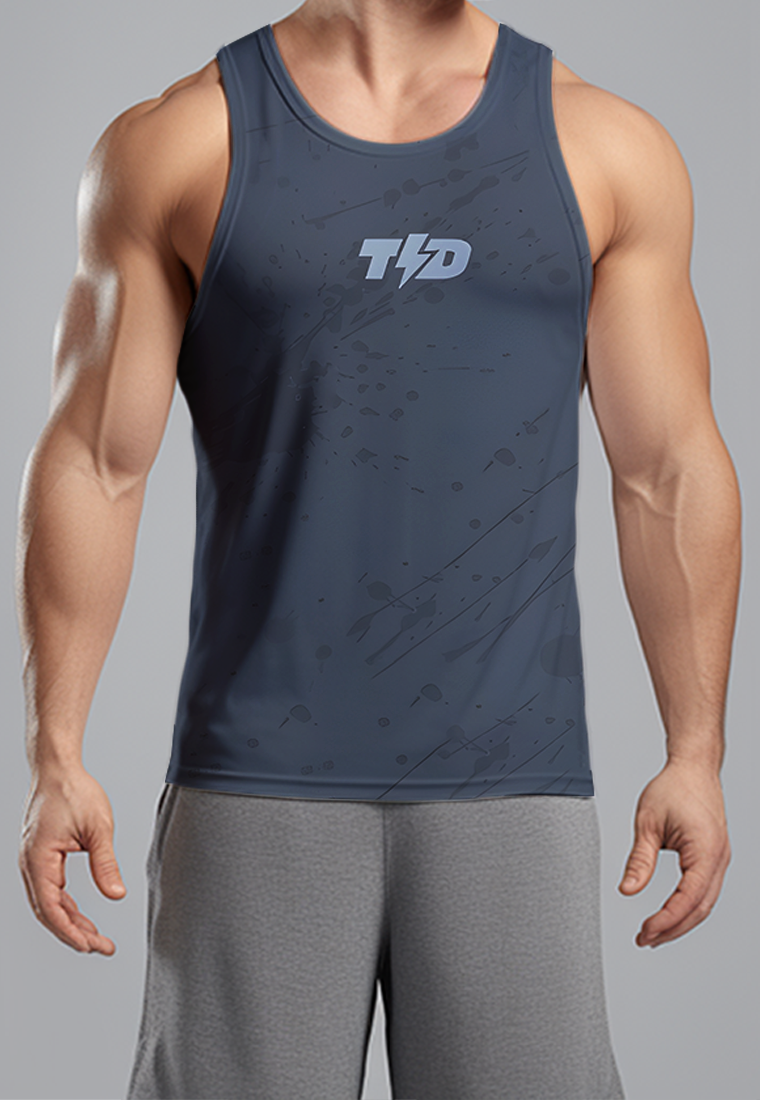 MSA36 Muscle Tank Top Pria Gym Lari Crossfit SuperAirDry Lite Smokey Grey