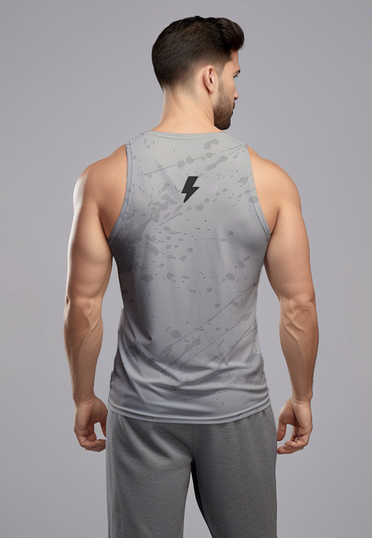 MSA38 Muscle Tank Top Pria Gym Lari Crossfit SuperAirDry Lite Stone Grey