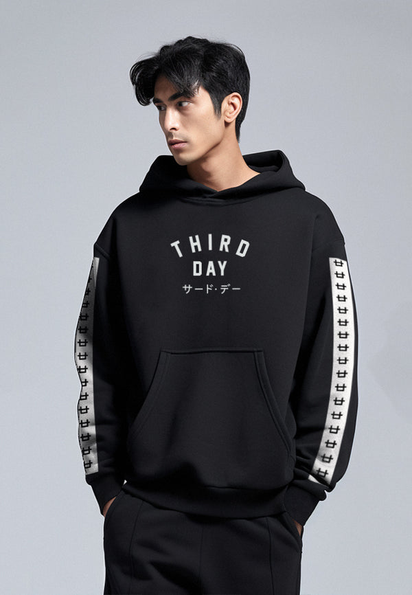 MT738O Unisex Hoodie tdsimple List logo Hitam