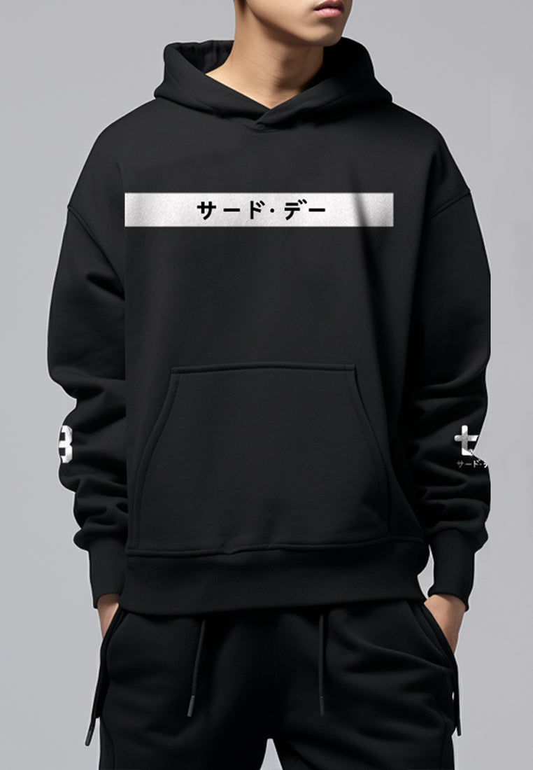 MT982U Men Hoodie Katakana Inv Logo Hitam