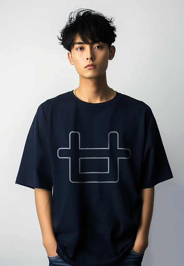 Third Day MTJ92 Kaos Oversize Distro Pria Logo Outline Navy