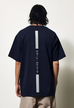 Third Day MTM10 kaos oversize tebal scuba pria thirdday osaka katakana back vertikal navy