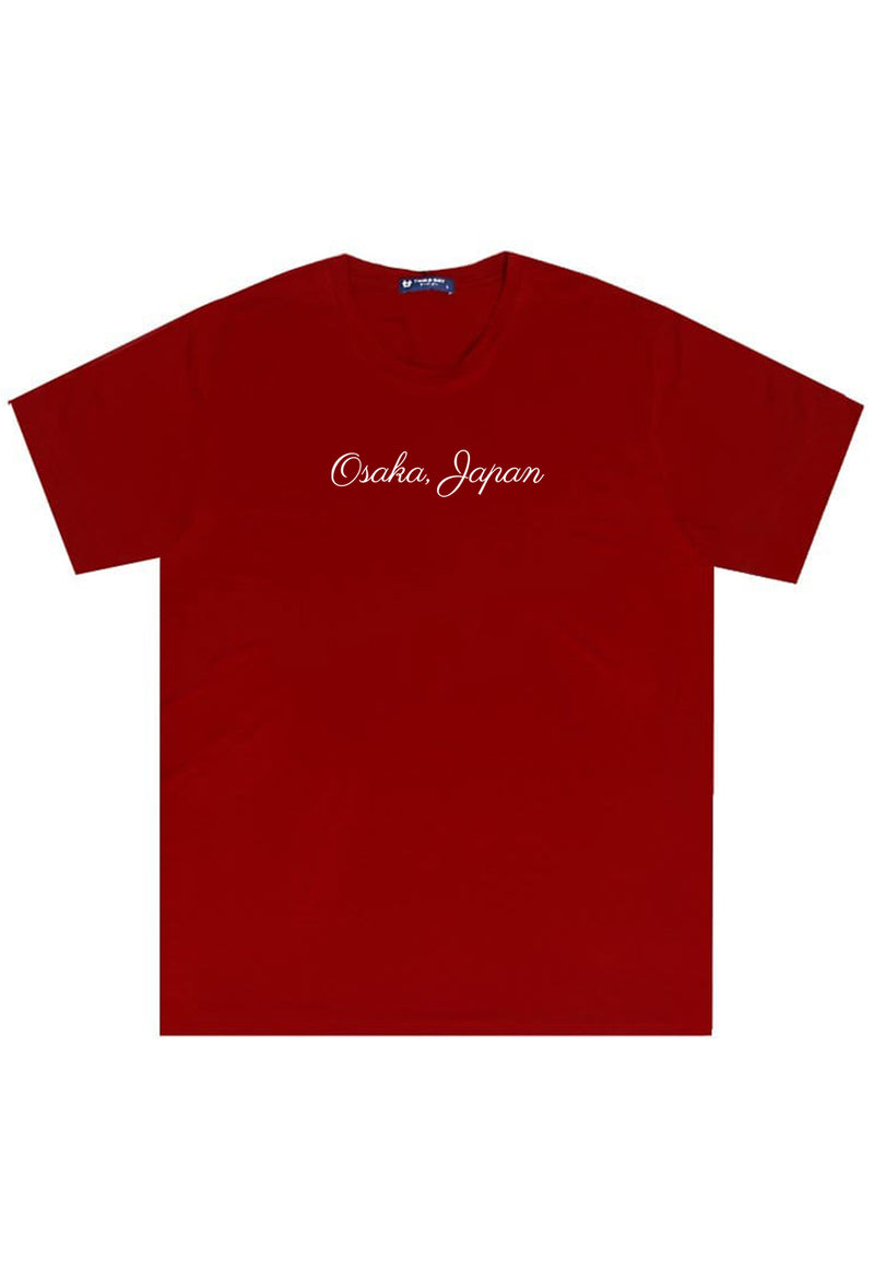 MTQ62 Third Day T shirt kaos distro jepang instacool kaos graphic tulisan "script osaka japan" merah maroon