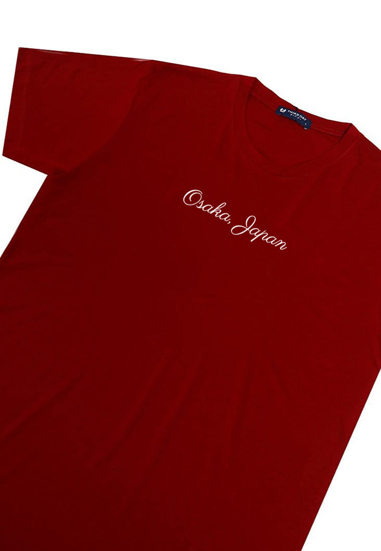 MTQ62 Third Day T shirt kaos distro jepang instacool kaos graphic tulisan "script osaka japan" merah maroon