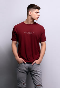 MTQ64 Third Day T shirt kaos distro jepang instacool kaos graphic tulisan "more adventure" merah maroon