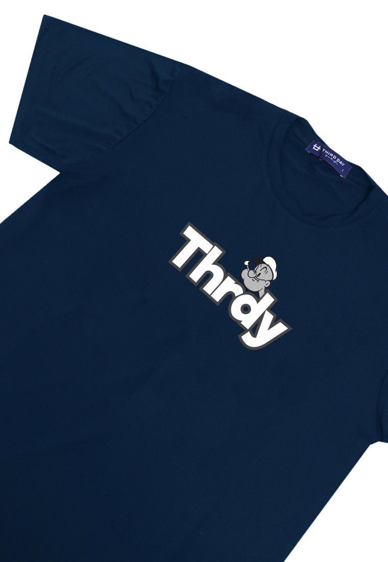 MTQ81 kaos regular fit pria distro tangan pendek "sailor thrdy" navy