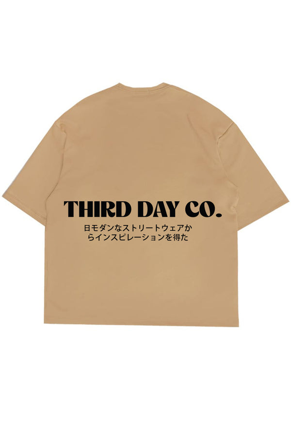 MTR82 Kaos Oversize Gambar Belakang "thirdday inspired" Bahan Tebal Scuba Khaki