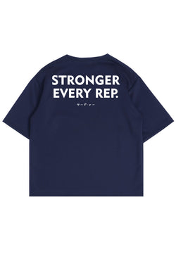 MTR96 Kaos Oversize Gym Bahan Tebal ScubaLux "Stronger Every Rep" Navy