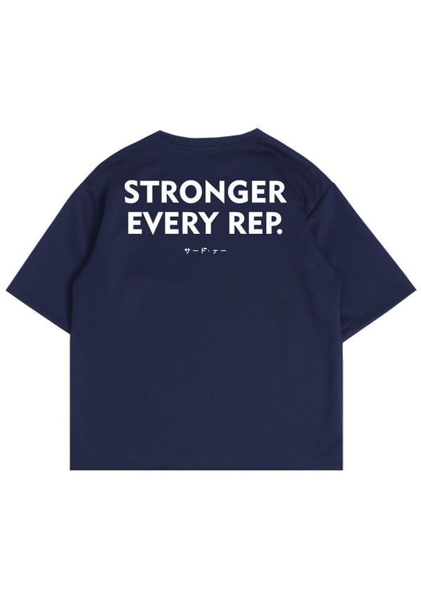 MTR96 Kaos Oversize Gym Bahan Tebal ScubaLux "Stronger Every Rep" Navy