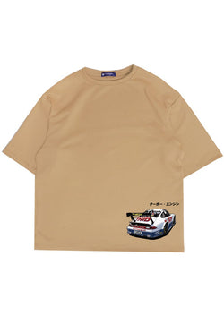 MTS11 Kaos Oversize Gambar Mobil Balap "racing katakana" khaki