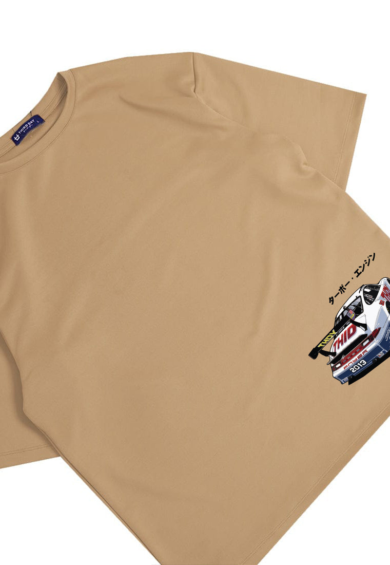 MTS11 Kaos Oversize Gambar Mobil Balap "racing katakana" khaki