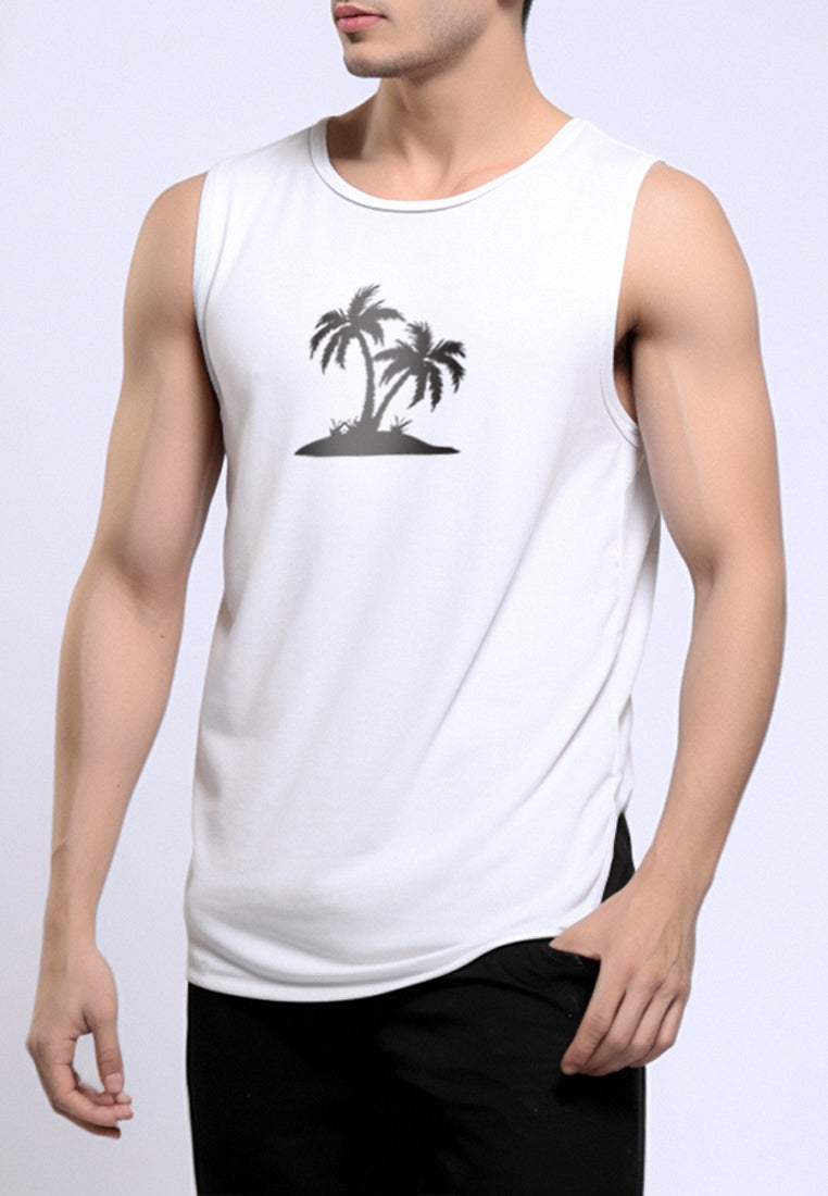 MTS27 Kaos Kutang Pria SVN Instacool "coconut tree" putih