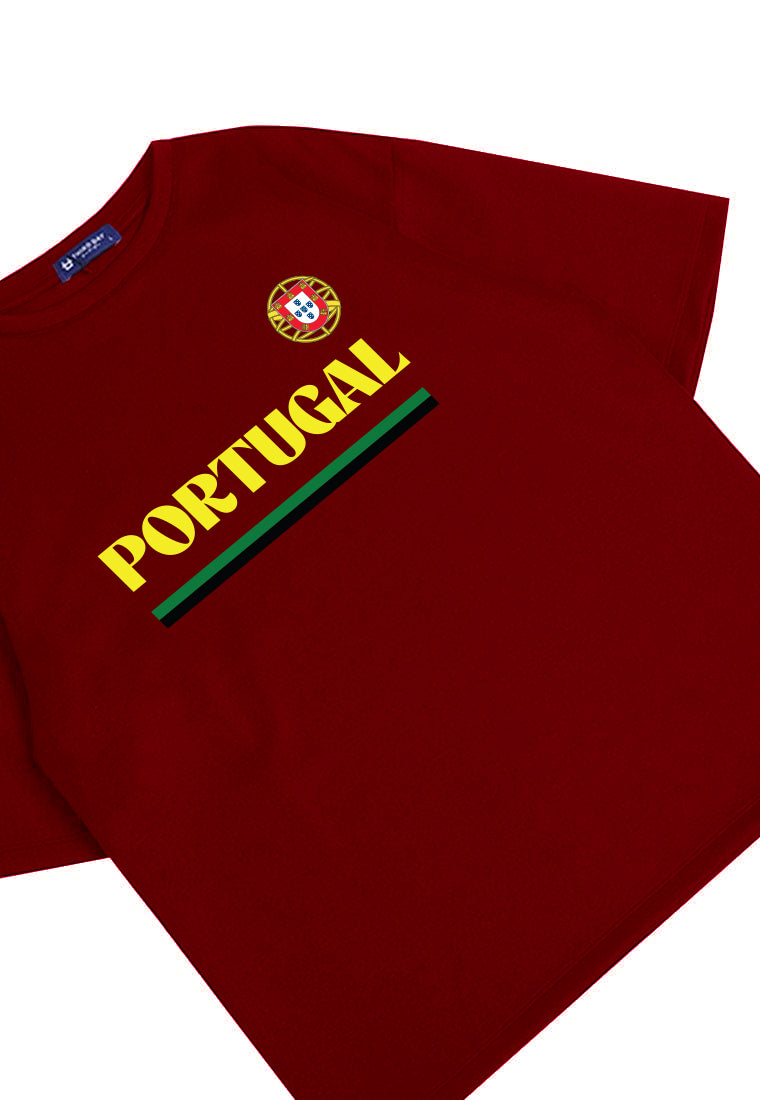 MTS31 Kaos Oversize Negara Portugal Soccer Euro 2024 Bahan Scuba Tebal "portugal" Hitam