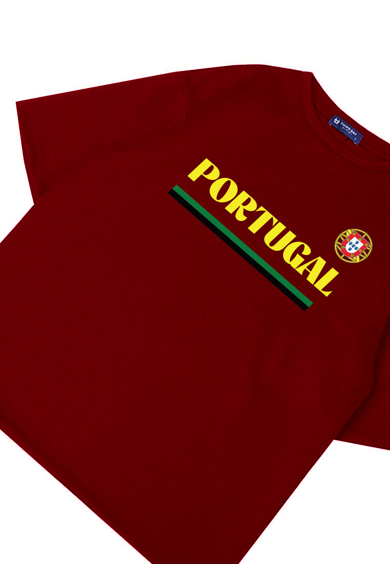 MTS31 Kaos Oversize Negara Portugal Soccer Euro 2024 Bahan Scuba Tebal "portugal" Hitam