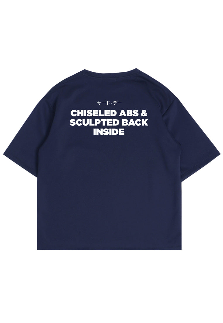 MTS43 Kaos Oversize Gym Scuba Tebal "chiseled abs, back" Navy