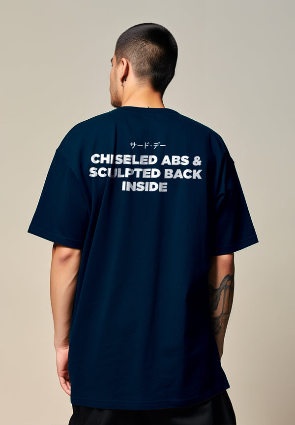 MTS43 Kaos Oversize Gym Scuba Tebal "chiseled abs, back" Navy