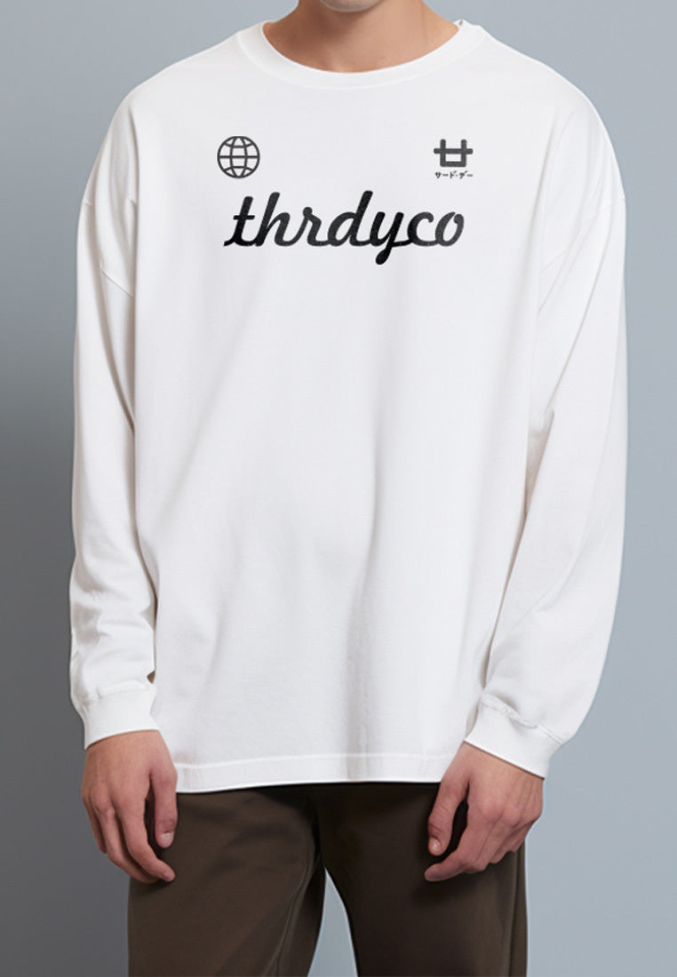 MTS64 Kaos Lengan Panjang Pria Distro Branded instacool "thirdday world logo" putih