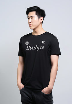 MTS65 Kaos Lengan Pendek Pria Distro Branded instacool "thirdday world logo" hitam