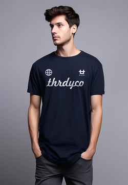 MTS67 Kaos Lengan Pendek Pria Distro Branded instacool "thirdday world logo" navy