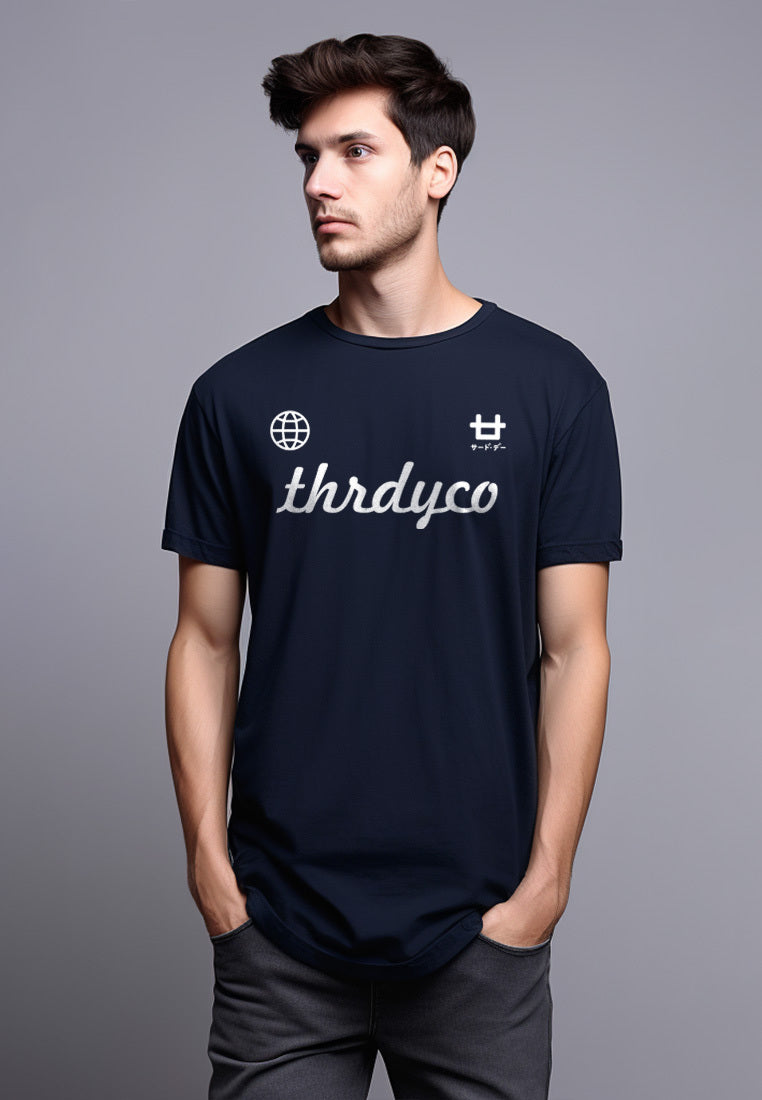 MTS67 Kaos Lengan Pendek Pria Distro Branded instacool "thirdday world logo" navy