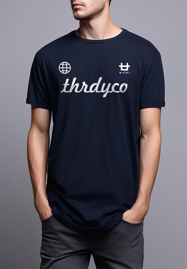 MTS67 Kaos Lengan Pendek Pria Distro Branded instacool "thirdday world logo" navy