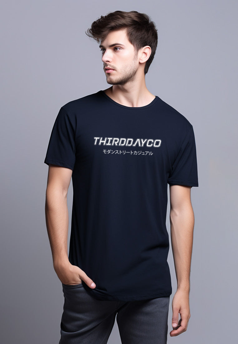 MTS70 Kaos Pria Tangan Pendek Distro Branded Instacool "thirdday modern street casual" navy