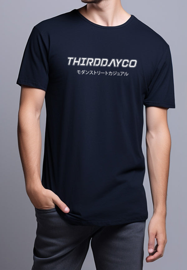 MTS70 Kaos Pria Tangan Pendek Distro Branded Instacool "thirdday modern street casual" navy