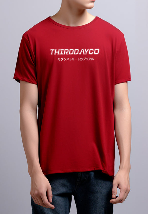 MTS71 Kaos Pria Tangan Pendek Distro Branded Instacool "thirdday modern street casual" maroon