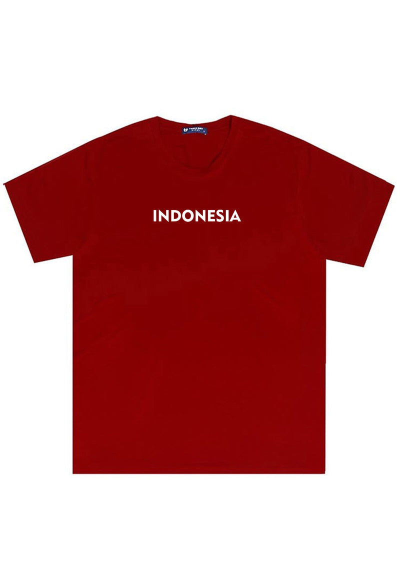 MTS74 Kaos Indonesia Merah Tangan Pendek Instacool "indonesia" maroon