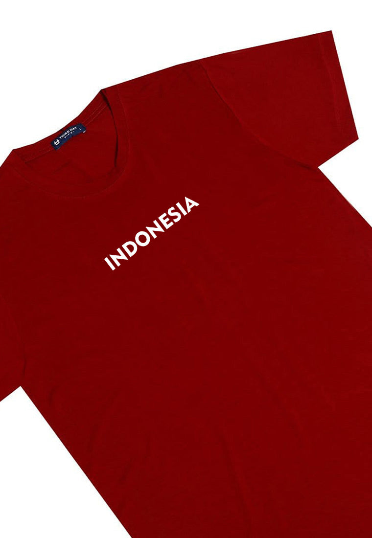 MTS74 Kaos Indonesia Merah Tangan Pendek Instacool "indonesia" maroon