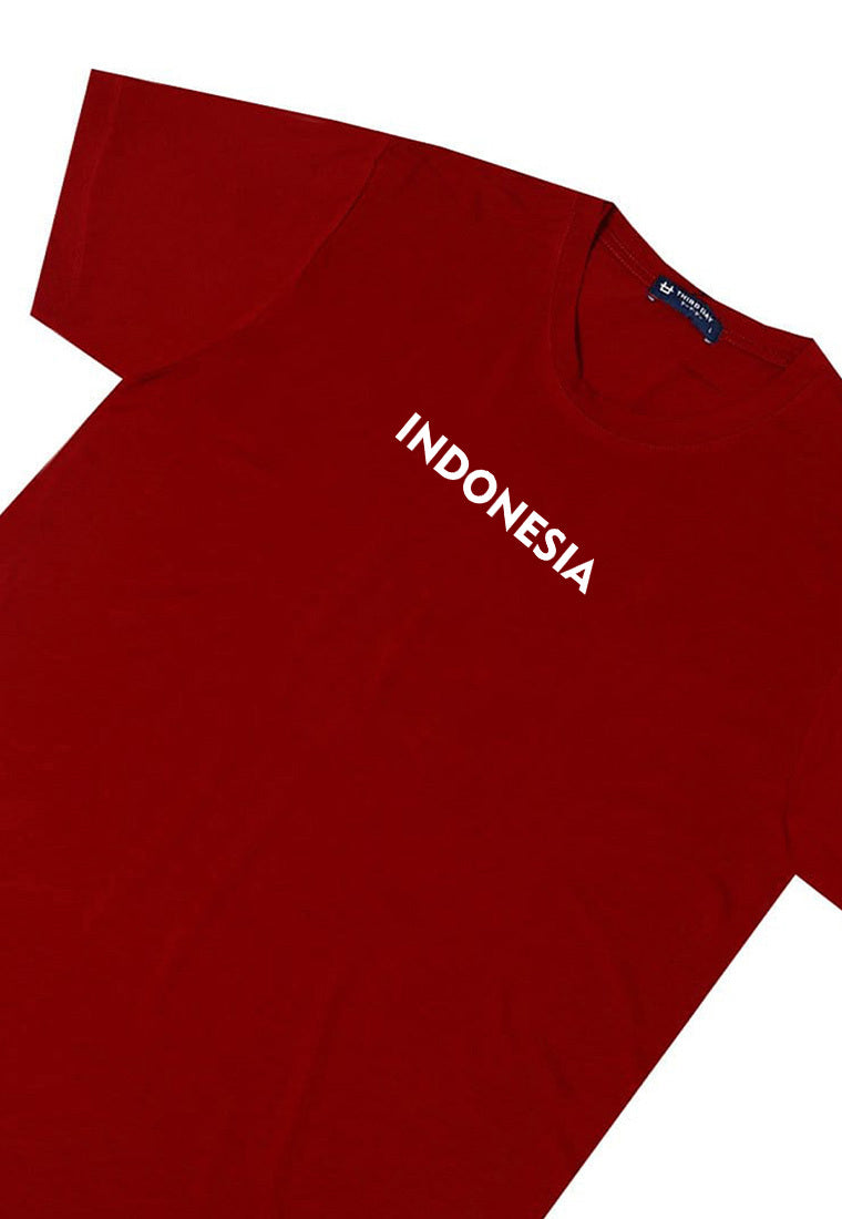 MTS74 Kaos Indonesia Merah Tangan Pendek Instacool "indonesia" maroon