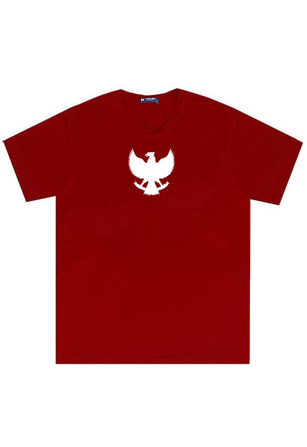 MTS75 Kaos Indonesia Merah Tangan Pendek Instacool "Garuda putih" maroon