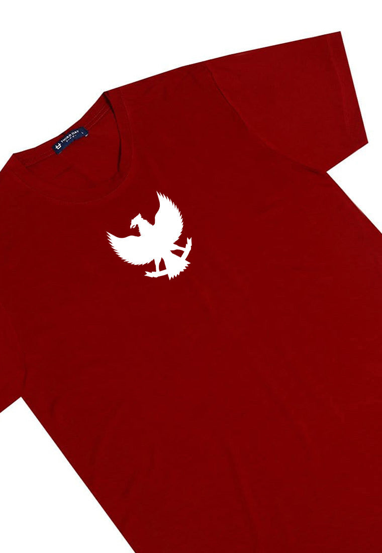 MTS75 Kaos Indonesia Merah Tangan Pendek Instacool "Garuda putih" maroon