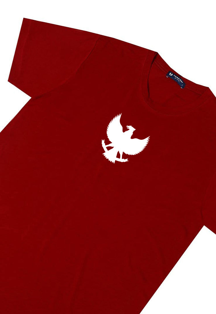 MTS75 Kaos Indonesia Merah Tangan Pendek Instacool "Garuda putih" maroon