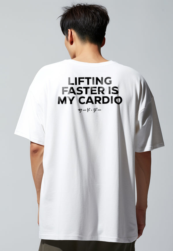 MTS77 Kaos Oversize Gym Scuba Tebal Scubalux "lifting faster is cardio" putih