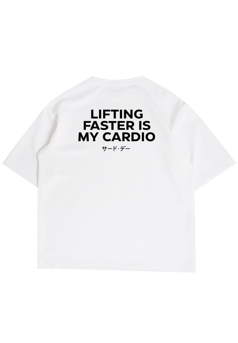 MTS77 Kaos Oversize Gym Scuba Tebal Scubalux "lifting faster is cardio" putih