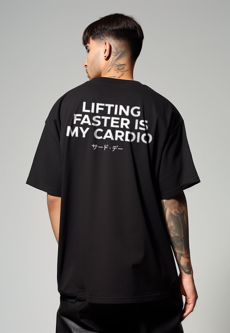 MTS79 Kaos Oversize Gym Scuba Tebal Scubalux "lifting faster is cardio" hitam