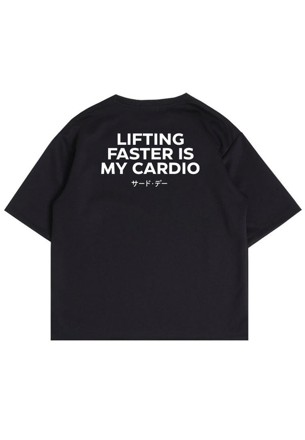 MTS79 Kaos Oversize Gym Scuba Tebal Scubalux "lifting faster is cardio" hitam