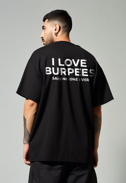 MTS81 Kaos Oversize Gym Scuba Tebal Scubalux "i love burpees" hitam