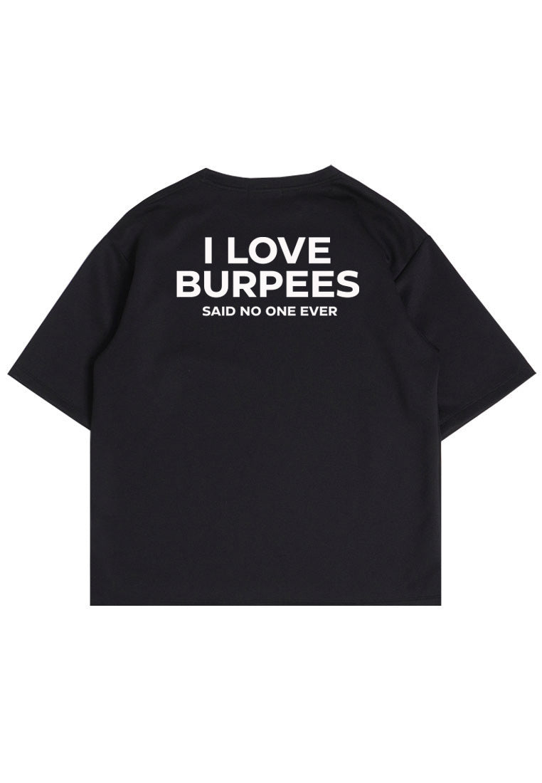 MTS81 Kaos Oversize Gym Scuba Tebal Scubalux "i love burpees" hitam