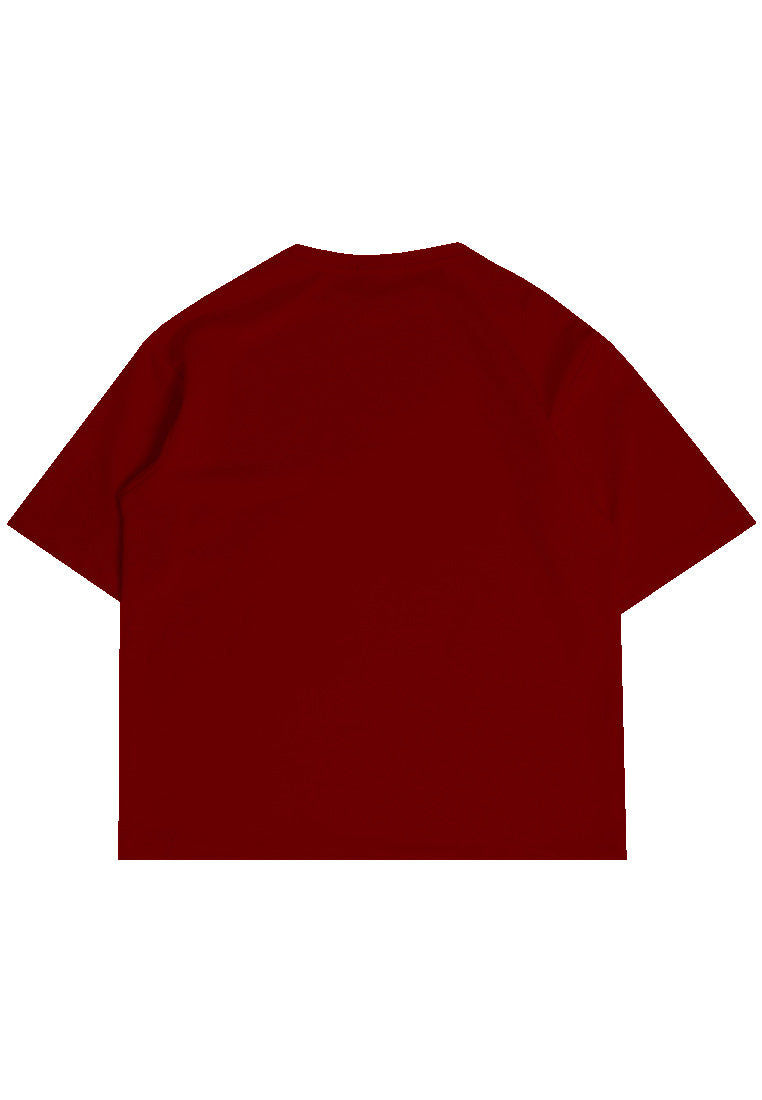 MTS99 Kaos Oversize Gambar Tengkorak Scuba Bahan Tebal "tengkorak katakana" burgundy merah