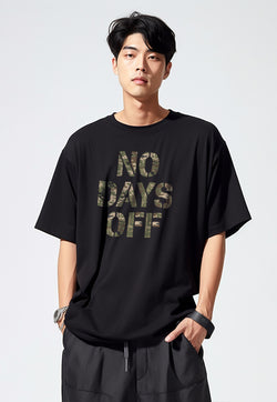 MTT20 Kaos Oversize Gym Pria Bahan Scuba Tebal "no days off " hitam