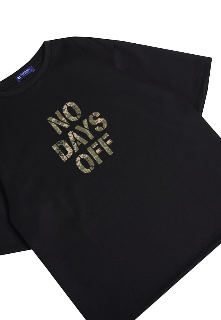 MTT20 Kaos Oversize Gym Pria Bahan Scuba Tebal "no days off " hitam