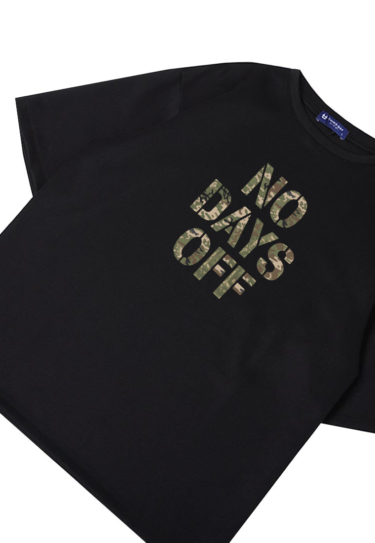 MTT20 Kaos Oversize Gym Pria Bahan Scuba Tebal "no days off " hitam