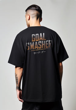 MTT21 Kaos Oversize Gym Pria Bahan Scuba Tebal "goal smasher" hitam