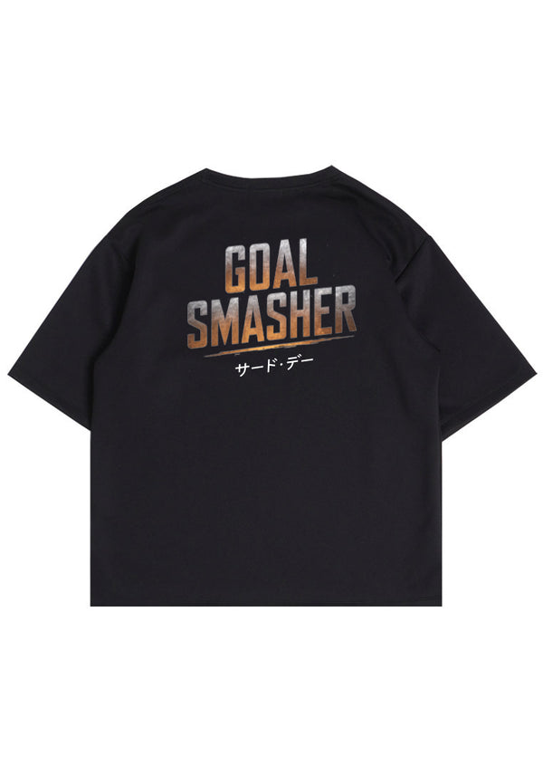 MTT21 Kaos Oversize Gym Pria Bahan Scuba Tebal "goal smasher" hitam