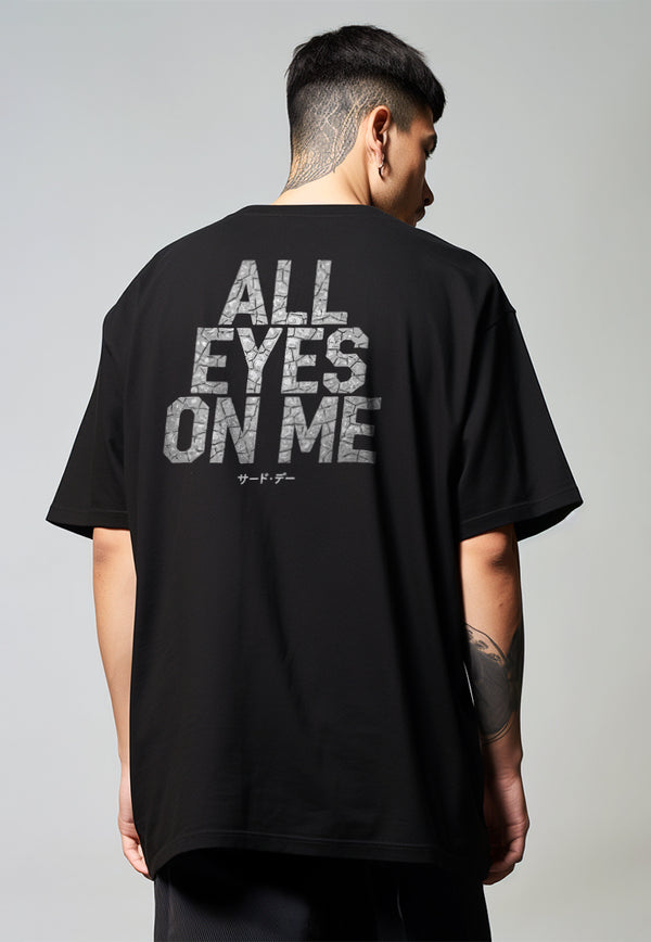 MTT24 Kaos Oversize Gym Bahan Scuba Tebal Scubalux "All eyes on me" hitam